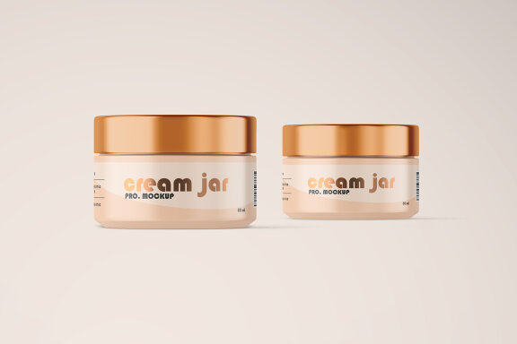 Matte Cream Jar Mockup With Metallic Lid Sun Cream Cosmetic Product