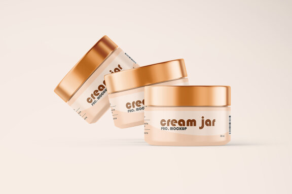 Matte Cream Jar Mockup With Metallic Lid Sun Cream Cosmetic Product