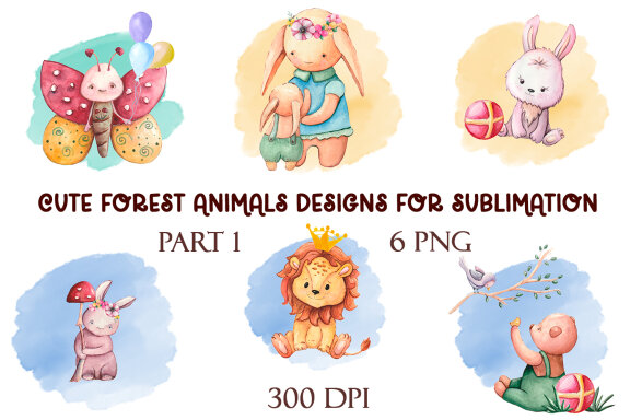 Cute Forest Animals Designs for Sublimation