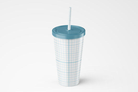 Matte Plastic Tumbler Cup Mockup for Juice or Cold Coffee