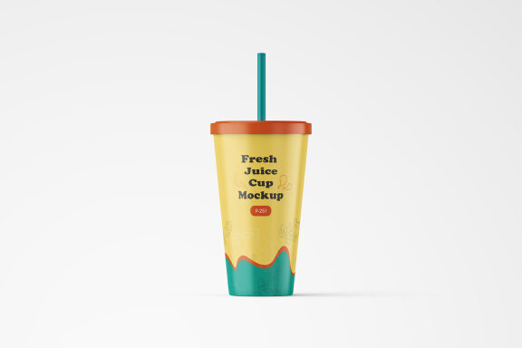 Matte Plastic Tumbler Cup Mockup for Juice or Cold Coffee