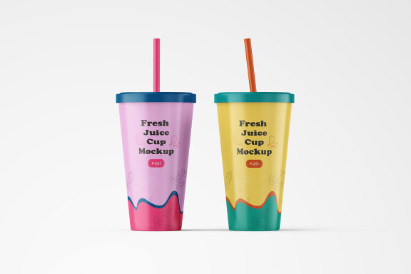 Matte Plastic Tumbler Cup Mockup for Juice or Cold Coffee