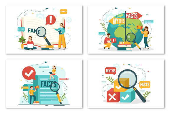 12 Fact Check Vector Illustration