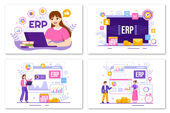 13 ERP Enterprise Resource Planning System Illustration
