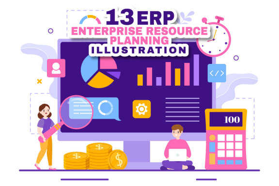 13 ERP Enterprise Resource Planning System Illustration