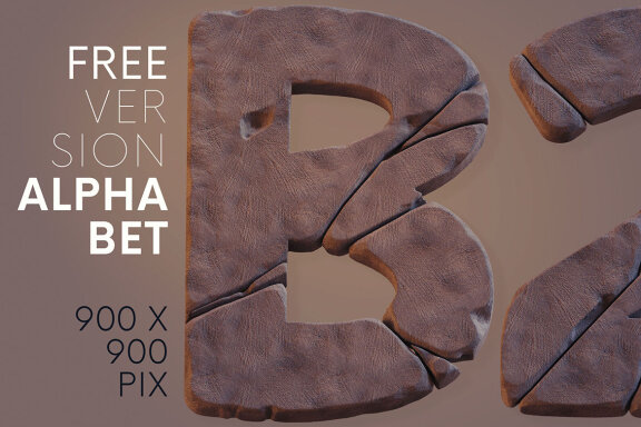 Cracked Concrete FREE 3D Alphabet