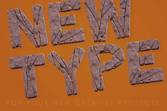 Cracked Concrete FREE 3D Alphabet