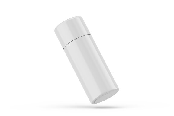 Glossy Finish Plastic Powder Bottle PSD Mockups