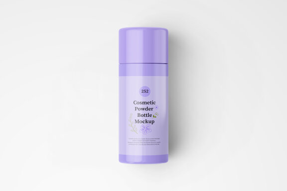 Glossy Finish Plastic Powder Bottle PSD Mockups