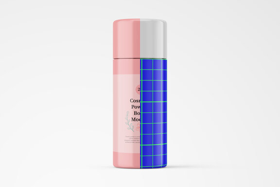 Glossy Finish Plastic Powder Bottle PSD Mockups