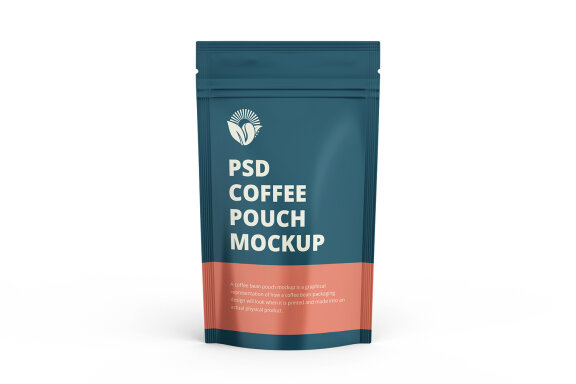 Glossy Coffee Pouch Packaging Mockups Zipper Bag