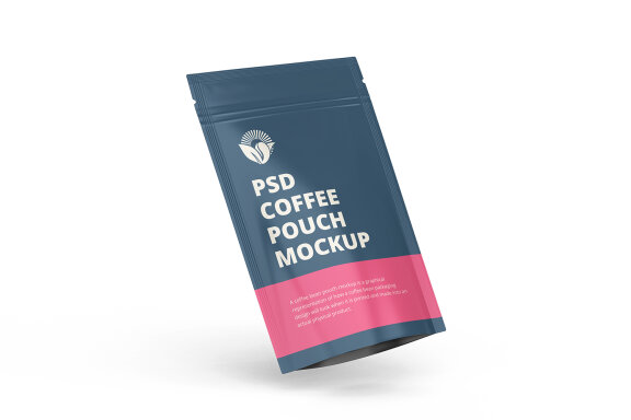 Glossy Coffee Pouch Packaging Mockups Zipper Bag