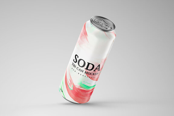 Aluminum Tin Soda Can Mockup for Cold Drinks Brand