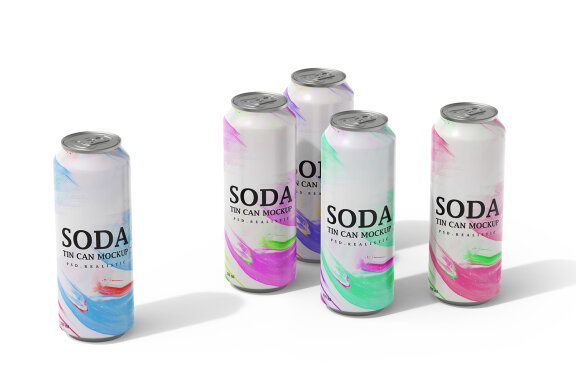 Aluminum Tin Soda Can Mockup for Cold Drinks Brand