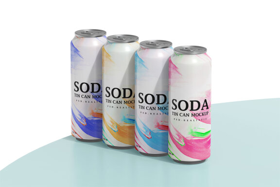 Aluminum Tin Soda Can Mockup for Cold Drinks Brand