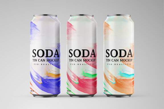 Aluminum Tin Soda Can Mockup for Cold Drinks Brand