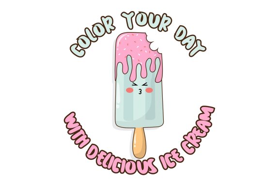 Cute Ice Cream Bite with Expression
