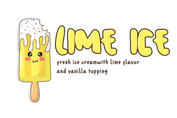 Cute Ice Cream Bite with Expression