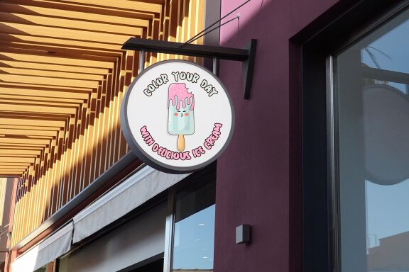 Cute Ice Cream Bite with Expression