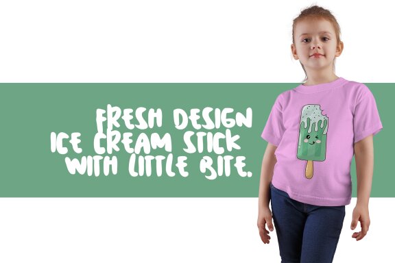 Cute Ice Cream Bite with Expression