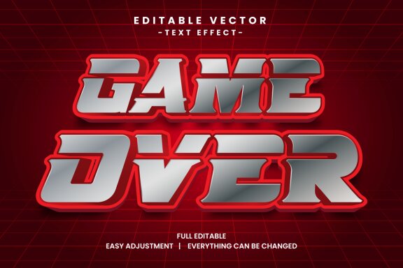 Game Event Vector Text Effect Editable