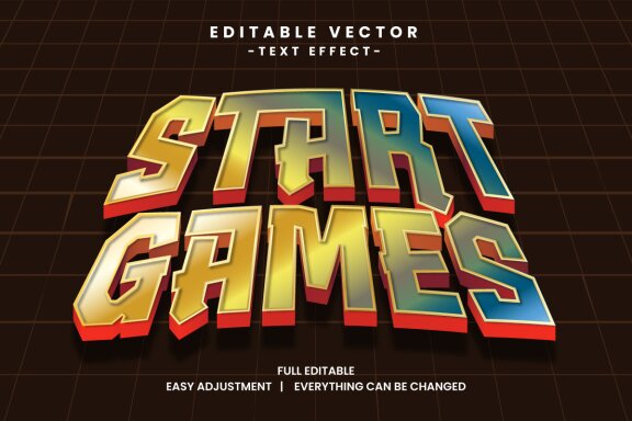 Game Event Vector Text Effect Editable