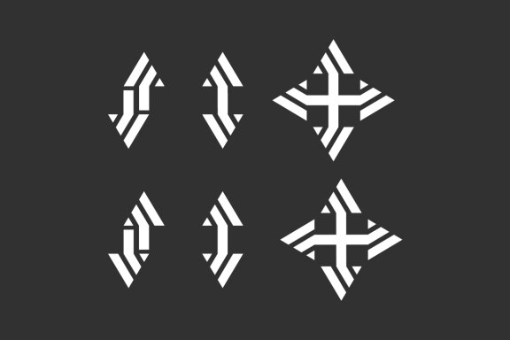 Arrow opposite modes - Free Logo Shapes