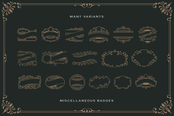 Victorian Ornament Vectors Vol. IV - 70 Elements