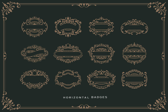 Victorian Ornament Vectors Vol. IV - 70 Elements