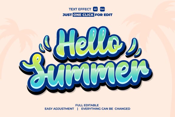 Summer Event Vector Text Effect Editable