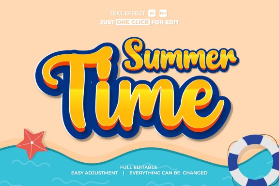 Summer Event Vector Text Effect Editable