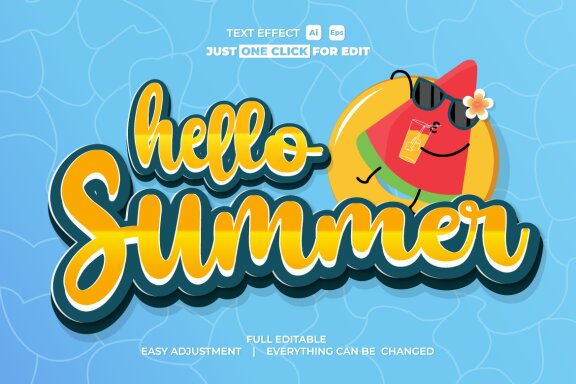 Summer Event Vector Text Effect Editable