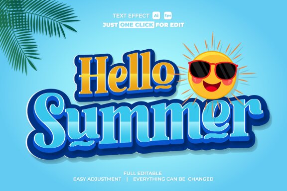 Summer Event Vector Text Effect Editable