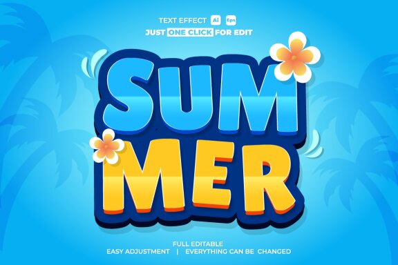 Summer Event Vector Text Effect Editable