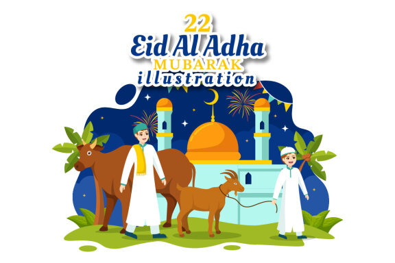 22 Happy Eid Al Adha Mubarak Illustration 
