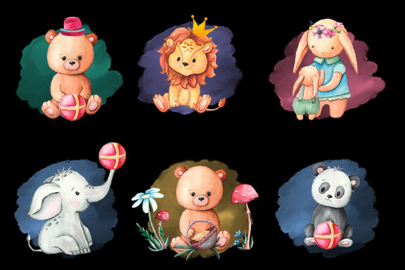Cute animals for sublimation