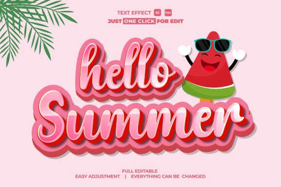 Summer Event Vector Text Effect Editable
