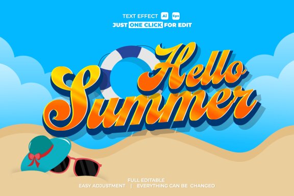 Summer Event Vector Text Effect Editable