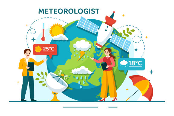 14 Meteorologist Vector Illustration