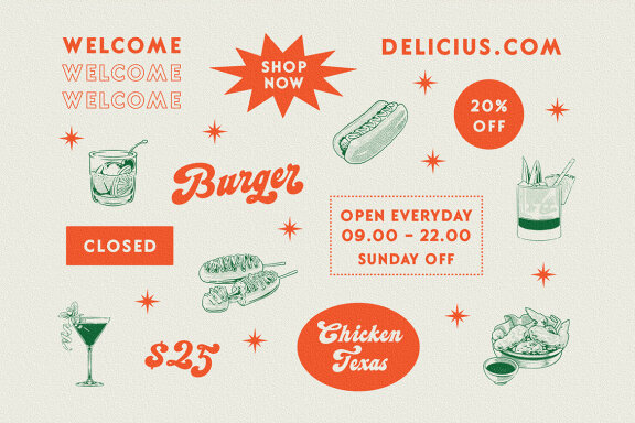 Pizzeria - Illustrations