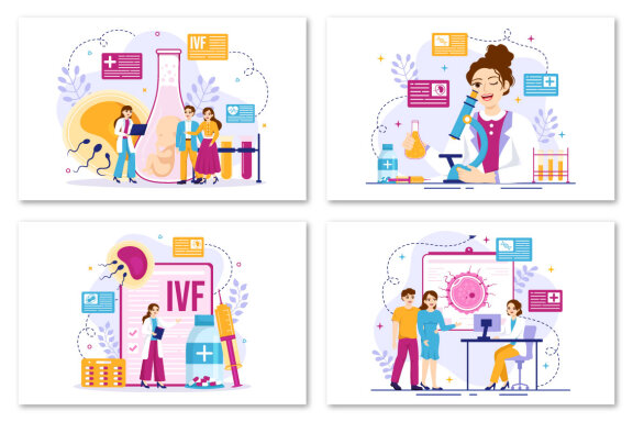 12 IVF or In Vitro Fertilization Illustration
