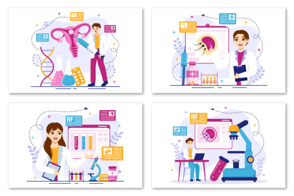 12 IVF or In Vitro Fertilization Illustration
