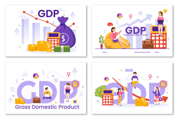 14 GDP or Gross Domestic Product Illustration