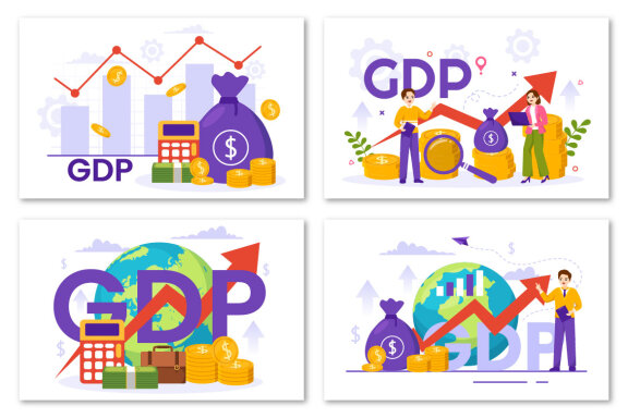 14 GDP or Gross Domestic Product Illustration