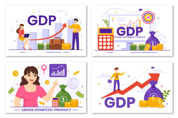 14 GDP or Gross Domestic Product Illustration