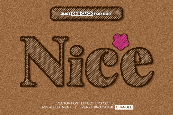 Yarn Style Vector Text Effect Editable