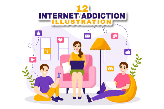 12 Internet Addiction FREE Vector Illustrations