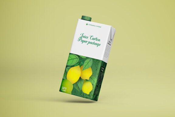 Tetra Pack Fruit Juice Carton Mockup