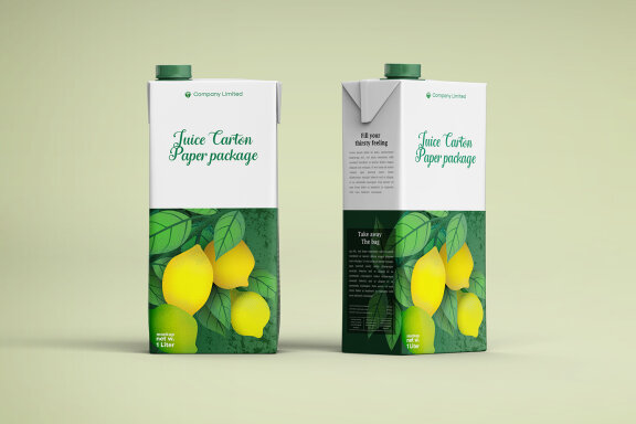 Tetra Pack Fruit Juice Carton Mockup
