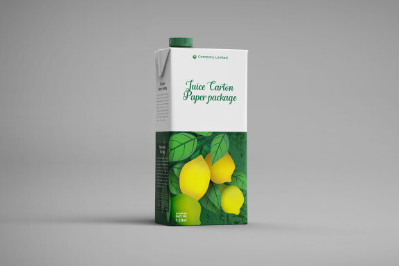 Tetra Pack Fruit Juice Carton Mockup